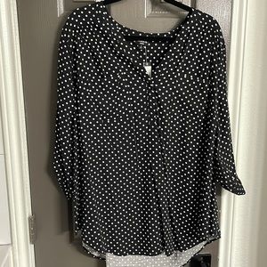 Black polka dotted Torrid Harper Top